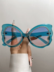 新款复古不对称猫眼时尚眼镜，男女皆宜的沙滩派对户外街头风太阳镜，渐变色眼镜，适合日常佩戴，沙滩配饰，女士眼镜，基础款太阳镜，秋冬女装，商务休闲服饰，礼品 - 彩色 - 查看 7