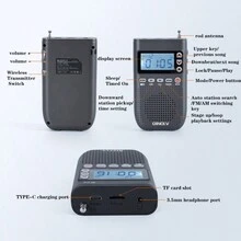 Multifunktionales FM/AM-Radio/Drahtlos-Sender/Drahtlos-Anschluss MP3-Subwoofer, 360 Drehbare, Vertikal Gestreckte Antenne, Der Beste Partner Für Musik- Und Radiohören - Grey - View 7