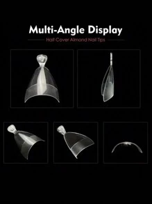 240 Pcs Diy Easy Half Matte Half Cover Almond Shaped False Nails, Multi-Angle Display Acrylic Nail Tips, Thinner Edge For Natural Fit, Thicker Front For Durability Press On Nails Nail Supplies Nails