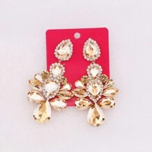 ACEHLN 新款長款金屬彩色水晶吊墜耳環，高品質時尚鑽石配飾女士批發 - Style 1 - 查看 17