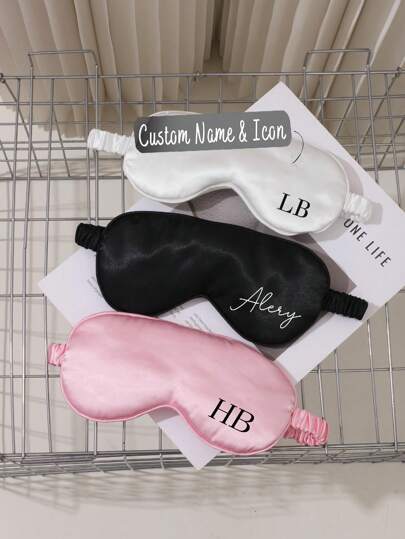 1pc Personalized Sleep Mask Customized Eye Masks Custom Satin Eye Mask Bridesmaid Proposal Gift Custom Gift For Bridesmaid Bachelor Party Gifts, Multi-Functional, Ornamental, Letter, Exquisite, Stylish, Vintage, Unique, Customized, Personalized, Custom, Girlfriend, Her, Grandparents, For Anniversaries, For Weddings, Vacay Vibe, Multi-Functional, Ornamental, Letter, Solid Color, Exquisite, Stylish, Vintage, Modern, Colorful, Leisure, Basics, Casual, Soft, Unique, Customized, Personalized, Custom, Girlfriend, Her, Boyfriend, Friends, Chic Autumn, Christmas Beauty Accessories
