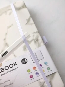 1入組A5大理石紋筆記本帶鬆緊帶，不含筆 - A5 - 查看 5