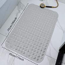 1pc Gray Textured Modern Bathroom Mat, Soft PVC Anti-Slip Bathtub Mat, Easy Clean Bathroom Carpet With Suction Cups & Drainage Holes, Washable Shower Mat Suitable For Bathroom & Bathtub (Please Select Appropriate Size) Home Bathroom Decor Bath Rug Outdoor Rug Door Mat Fall Decor Bathroom Accessories Back To School Entryway Decor - Grey - View 8