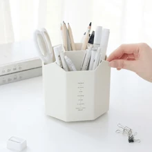 1入可旋轉大容量筆筒收納盒，現代創意辦公桌筆筒裝飾品，學生文具收納盒，可用於筆和鉛筆的多功能筆盒 - 彩色 - 查看 8