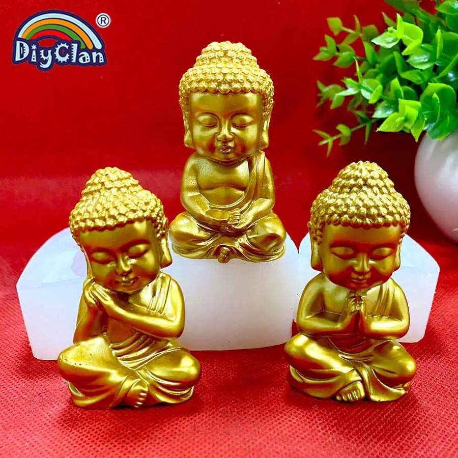 3D Buddha Candle & Incense Silicone Mold, Aromatherapy Solid Fragrance Stones And Resin Ornaments Mold
