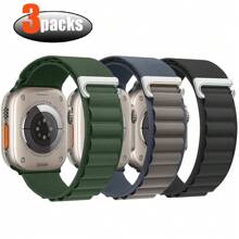3pcs Apple Watch Ultra Ultra2 Nylon Band 49mm 45mm 41mm 44mm 40mm 42mm 38mm Compatible With Apple Watch SE Series 9 8 7 6 5 4 3 Strap