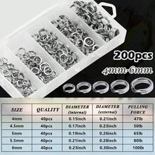 200pcs Heavy Duty Stainless Steel Fishing Split Rings - High Strength Double Flat Wire Snap Ring For Lure Connector - White - View 2