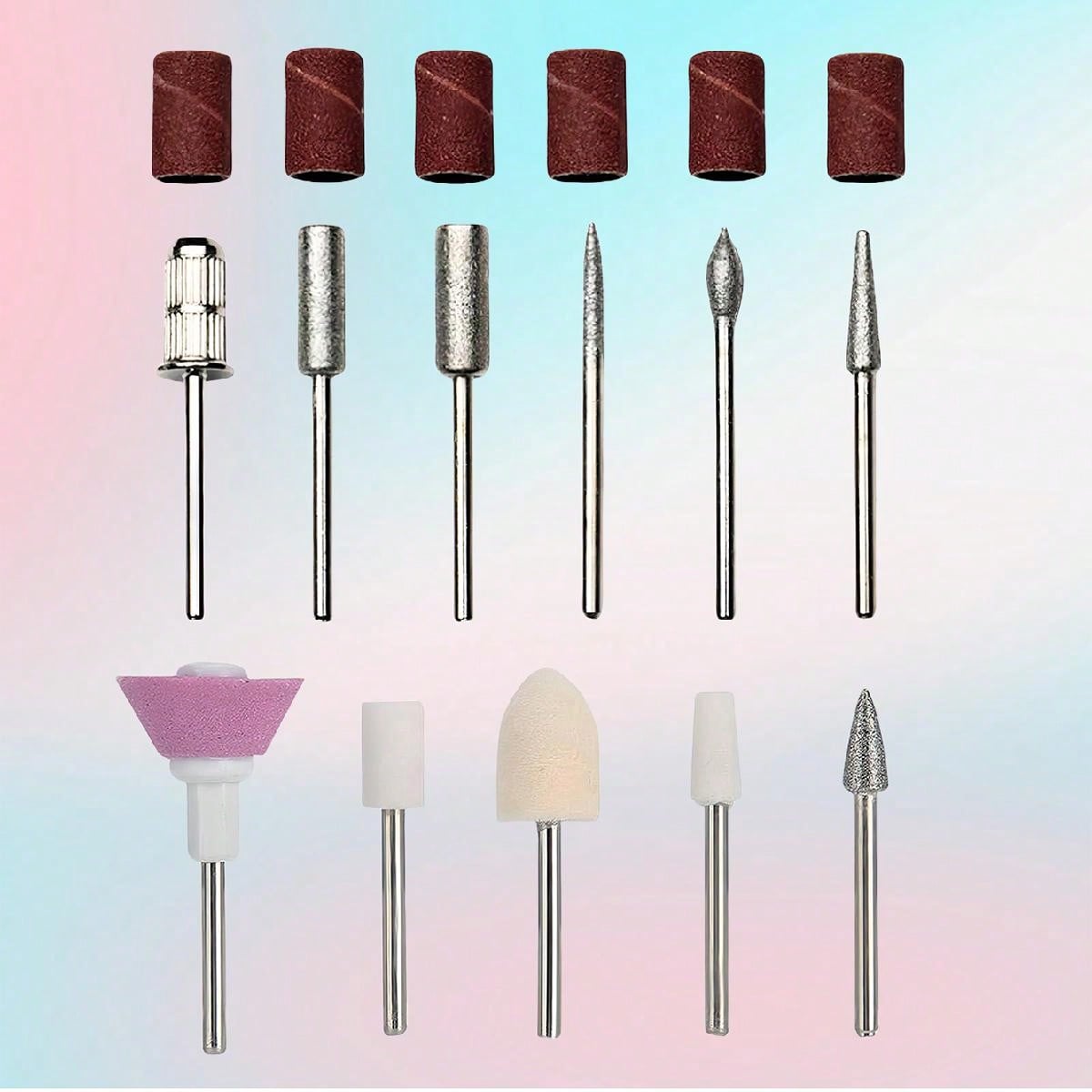 11 Pcs Professional Nail Drill Bit Set With Box - 6 Sand Belts For Drilling Nails-Electric Manicure Nail File Bit For Acrylic Gel, Nails, And Cuticles - Essential Nail Care Tool
