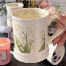 1 Peça Caneca Cerâmica Floral Francesa Retrô de 350ml, Copo de Água de Grande Capacidade, Caneca de Café, Presente de Aniversário Único de Volta às Aulas