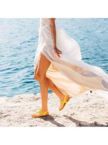 Women's Elastic Strappy String Thong Ankle Strap Summer Gladiator Sandals - Màu vàng - Xem 5