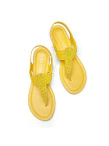 Women's Elastic Strappy String Thong Ankle Strap Summer Gladiator Sandals - Màu vàng - Xem 3