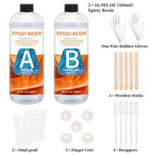 100ml/200ml/500ml/1000ml透明水晶環氧樹脂套裝，無泡沫樹脂，適用於桌面和酒吧鑄造，透明樹脂用於工藝藝術，生日/派對/節日禮品