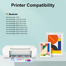 Lulu Ink 650 XL 再生墨盒兼容 650 650XL 和 Deskjet 1015 1515 2515 2545 2645 3515 - 黑色+彩盒墨盒 - 查看 4