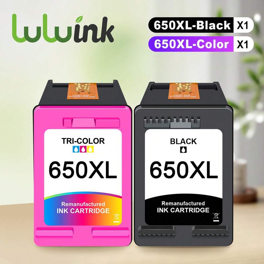 Lulu Ink 650 XL 再生墨盒兼容 650 650XL 和 Deskjet 1015 1515 2515 2545 2645 3515