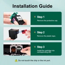 Lulu Ink 650 XL 再生墨盒兼容 650 650XL 和 Deskjet 1015 1515 2515 2545 2645 3515 - 黑色+彩盒墨盒 - 查看 7