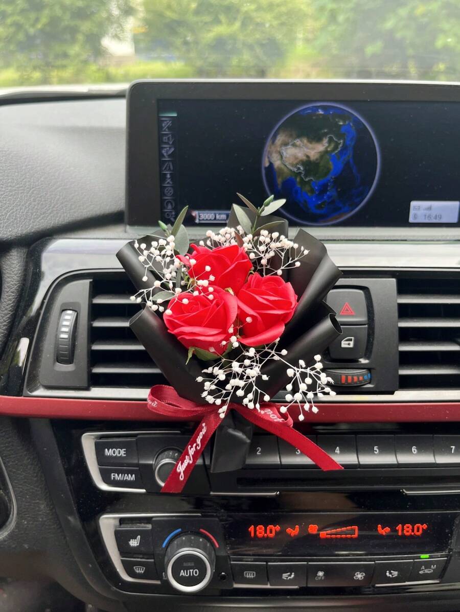 1 Set 3-Head Rose Series Car Air Freshener - one-size - View 1
