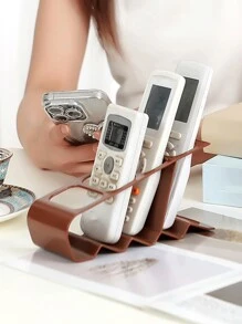 "Easy Access" 1Pc Multi-Compartment Remote Control Organizer - Creative Desktop Storage Rack For Home Use, Durable Plastic