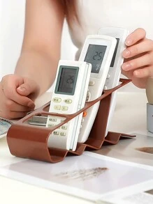 "Easy Access" 1Pc Multi-Compartment Remote Control Organizer - Creative Desktop Storage Rack For Home Use, Durable Plastic