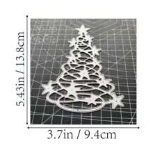 1 件圣诞树金属切割模具，新品模切，压花模板，用于 DIY 工艺剪贴簿用品，模板模具，相册装饰纸模切，用于制作卡片，DIY 工艺装饰 - 銀色 - 查看 4
