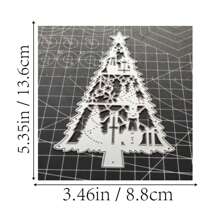 1 件圣诞树金属切割模具，新品模切，压花模板，用于 DIY 工艺剪贴簿用品，模板模具，相册装饰纸模切，用于制作卡片，DIY 工艺装饰 - 銀色 - 查看 5