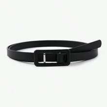 3 条装/1 条装 女士纯色 PU 小皮带 方形扣，时尚细腰带 - 單款 - 查看 2