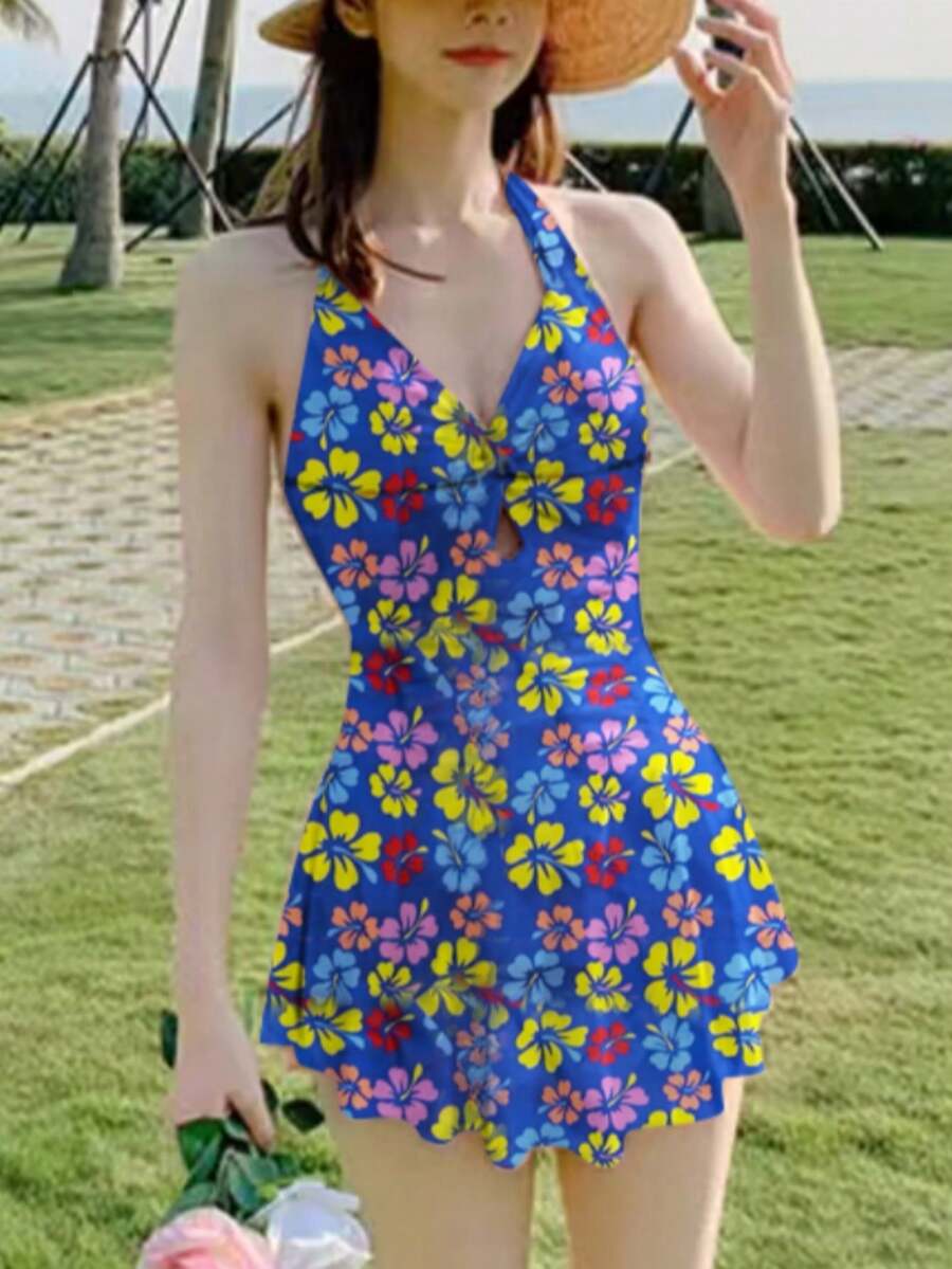 Bộ đồ bơi 2 mảnh kín đáo dành cho nữ, kiểu váy tôn dáng, thon gọn, đồ bơi thời trang mới 2025 - Nhiều màu - Xem 1