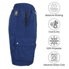 2-Pack Men's Moisture Wicking Performance Quick Dry Cargo Shorts - 海軍藍 & 淺藍色 - 查看 6