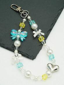 1pc Bow Pearl Beaded Decor Chain For Bags, Phones, Keychains - Bow - View 7