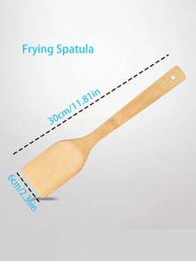 1入竹製不鏽鍋鍋鏟，未上漆楠木翻炒勺，耐高溫烹飪器具，食品、烹飪、廚房、廚房用品、廚房工具、廚房用品。