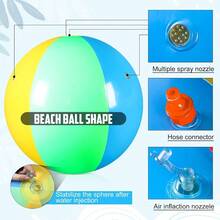 海灘球噴水玩具充氣噴水器29.5英寸戶外噴水玩具，水射流噴射球，戶外沙灘玩具，適合6歲以上兒童 - 彩色 - 查看 5