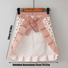 1pc/2pcs Floral Pattern Apron, Canvas Ditsy Floral Kitchen Apron For Women, Breathable Farmhouse Style Cute Adult Work Dress, Summer,Kitchen,Bathroom,Home,Household Suppliers