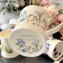 1 Peça Caneca Cerâmica Floral Francesa Retrô de 350ml, Copo de Água de Grande Capacidade, Caneca de Café, Presente de Aniversário Único de Volta às Aulas