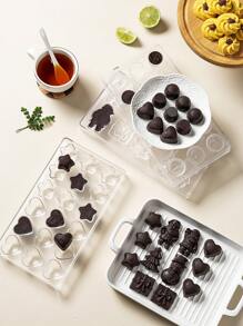 1pc Hard Plastic Connected Transparent Acrylic Chocolate Mold, Christmas Mold Christmas Decor Christmas Party Favors Christmas Party Supplies Christmas Party Merry Christmas Christmas Eve - White - View 4