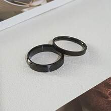 1Set(2pcs) Fashionable Simple Charm Stainless Steel Ring For Men, Woman,Couples, Daily Wear And Parties For Father Mother Dad Husband Wife Boyfriend Girlfriends Father's Day Birthday Gift Stackable Ring Statement Band Jewelry Size 5-12