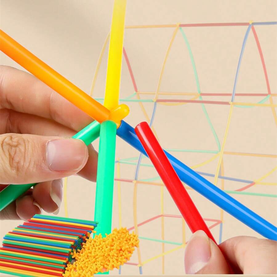 Children's Educational DIY Construction Straw Building Blocks Toy, STEM