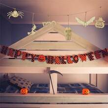 36 piezas de adornos de madera sin terminar con diseños de Halloween para colgar, manualidades de Halloween, decoraciones de Halloween para interiores, suministros para fiestas de Halloween (cepillo no incluido) - Multicolor - Ver 7