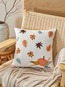 1pc Bee, Leaves And Pumpkin Embroidered Pillowcase For Home Decor, Living Room, Bedroom, All Seasons - Multicolor - View 17