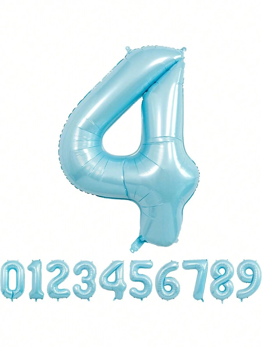 Globos de número de lámina de helio, decoraciones de fiesta de cumpleaños, Navidad - Azul - Ver 1
