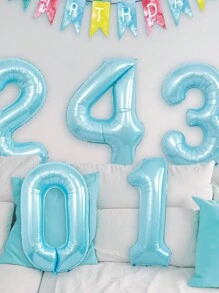 Globos de número de lámina de helio, decoraciones de fiesta de cumpleaños, Navidad - Azul - Ver 4