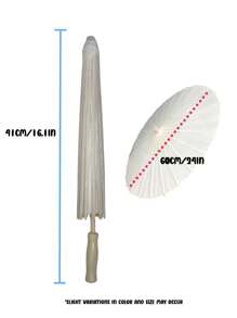 Paraguas de papel blanco (paquete de 1): diseño elegante de papel y bambú con mango con estilo, perfecto para bodas, despedidas de soltera, regalos de fiesta y decoración de mesa