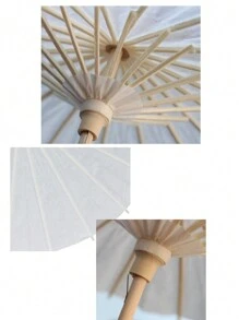 Paraguas de papel blanco (paquete de 1): diseño elegante de papel y bambú con mango con estilo, perfecto para bodas, despedidas de soltera, regalos de fiesta y decoración de mesa