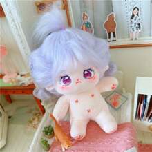 20cm Soft Doll Purple Hair, Skeleton Optional, Different Clothes, - Perfect Activity & Birthday Gift! You Need Make Up The Doll's Face,And The Long Hair Styles Need To Be Groomed By Yourself