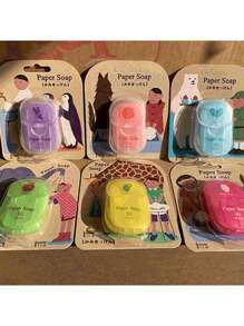 迷你旅行單用肥皂片，便攜式戶外旅行洗手肥皂片，便攜式洗手片，肥皂紙，學生，旅行必備迷你熊肥皂片一次性隨身攜帶盒裝，旅行免洗潔膚肥皂紙，學生，旅行便捷一次性肥皂片，多功能清潔洗手肥皂紙，肥皂片