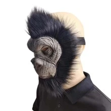 Máscara de animal que cubre toda la cara, máscara de mono, disfraz de máscara de gorila para fiesta de disfraces, accesorios de disfraz de fiesta de Halloween - gallo, vaca, león, tigre, paloma, ratón, rana, koala, dinosaurio, loro, pato amarillo, Navidad