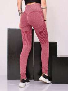 Women Sports Leggings - Màu Đỏ Sâu - Xem 4