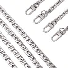 金属扁链肩带、钱包链、单肩包肩带、斜挎包肩带替换链条配件 - 銀色 - 查看 10