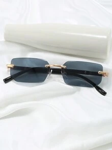 1 件装金属无框钻石切割方形时尚眼镜，带装饰细节，男女通用 - 彩色 - 查看 6