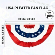 5 Stücke USA patriotische Faltfahne - 3 x 1,5 Ft amerikanische US-Flagge Wimpelgirlande, Dekoration zum Gedenktag, Unabhängigkeitstag und Tag der Arbeit