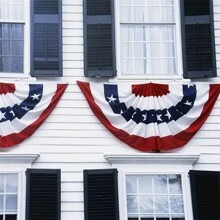 5 Stücke USA patriotische Faltfahne - 3 x 1,5 Ft amerikanische US-Flagge Wimpelgirlande, Dekoration zum Gedenktag, Unabhängigkeitstag und Tag der Arbeit