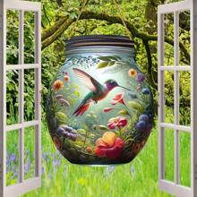 1 件蜂鸟亚克力捕光器，装在梅森罐中，适用于窗户、卧室、客厅、厨房和花园装饰、家居装饰、房间装饰、墙壁装饰